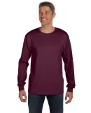 52 5596 Tagless Long Sleeve T-Shirt with a Pocket in Maroon