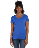 Hanes 42VT Women's V-Neck Triblend Tee with Fresh  in Royal triblend