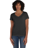 Hanes 42VT Women's V-Neck Triblend Tee with Fresh  in Sol black trblnd