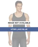 BB408W Poly/Cotton Tank HTHR LAKE BLUE