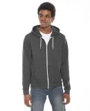 F497W Unisex Flex Fleece Zip Hoodie in Dk heather grey