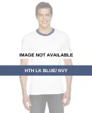 BB410W Unisex Poly-Cotton Short-Sleeve Ringer T-Sh HTH LK BLUE/ NVY