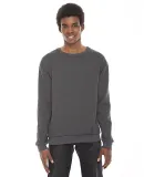 F496W Unisex Flex Fleece Drop Shoulder Pullover Cr in Dk heather grey