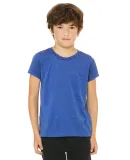 3413Y Bella + Canvas Youth Triblend Jersey Short S in Tr royal triblnd