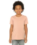 3413Y Bella + Canvas Youth Triblend Jersey Short S in Peach triblend