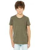 3413Y Bella + Canvas Youth Triblend Jersey Short S in Olive triblend