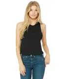 6682 Women's Racerback Cropped Tank in Solid blk blend