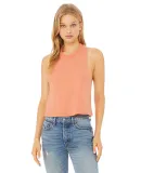 6682 Women's Racerback Cropped Tank in Heather sunset