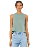 6682 Women's Racerback Cropped Tank in Hthr dusty blue