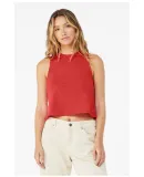 6682 Women's Racerback Cropped Tank in Heather red