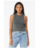 6682 Women's Racerback Cropped Tank in Deep heather