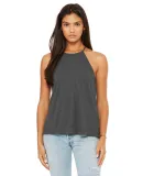 500 8809 Women's Flowy High Neck Tank in Dark gry heather