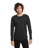 184 6072 Tri-Blend Long Sleeve Henley in Vintage black