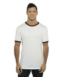 Next Level 3604 Unisex Fine Jersey Ringer Tee in White/ black