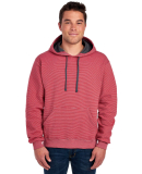 50 SF77R Sofspun® Microstripe Hooded Pullover Swe in Firebrick stripe