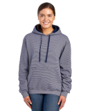 50 SF77R Sofspun® Microstripe Hooded Pullover Swe in Navy stripe