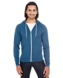 F497 American Apparel Flex Fleece Zip Hoody in Sea blue