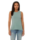 Women's Long Muscle Tank in Hthr dusty blue