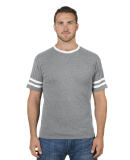 Jerzees 602MR Triblend Ringer Varsity T-Shirt in Oxford/ white