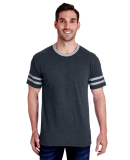 Jerzees 602MR Triblend Ringer Varsity T-Shirt in Black hth/ oxfrd