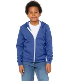 Bella + Canvas 3739Y Youth Sponge Fleece Full-Zip  in Hthr true royal