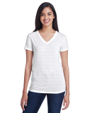 Threadfast Apparel 252RV Ladies' Invisible Stripe  in Wht invsbl strp