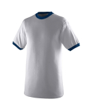 Augusta Sportswear 711 Youth Ringer T-Shirt in Ath hthr/ navy