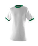 Augusta Sportswear 711 Youth Ringer T-Shirt in White/ kelly