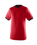 Augusta Sportswear 711 Youth Ringer T-Shirt in Red/ black