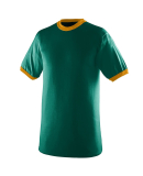 Augusta Sportswear 711 Youth Ringer T-Shirt in Dark green/ gold