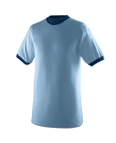 Augusta Sportswear 711 Youth Ringer T-Shirt in Light blue/ navy