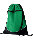 Augusta Sportswear 1920 Tri-Color Drawstring Backp in Kelly/ blk/ wht