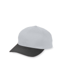 Augusta Sportswear 6206 Youth Six-Panel Cotton Twi in Silver gry/ blk