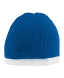 Augusta Sportswear 6820 Two-Tone Knit Beanie in Royal/ white