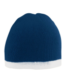 Augusta Sportswear 6820 Two-Tone Knit Beanie in Navy/ white