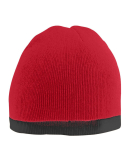 Augusta Sportswear 6820 Two-Tone Knit Beanie in Red/ black