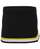 Augusta Sportswear 9145 Women's Pike Skirt in Blk/ wh/ mtl gld