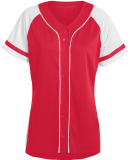 Augusta Sportswear 1665 Women's Winner Jersey in Red/ white