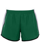 Augusta Sportswear 1266 Girls' Pulse Team Short in Dk grn/ wht/ blk