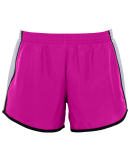 Augusta Sportswear 1266 Girls' Pulse Team Short in Pow pnk/ wh/ blk