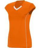 Augusta Sportswear 1219 Girls' Blash Jersey in Powr orange/ wht