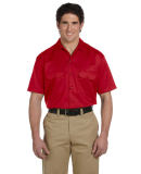 1574 Dickies Short Sleeve Twill Work Shirt  in Red