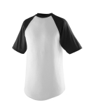 Augusta Sportswear 424 Youth Short Sleeve Baseball in White/ black