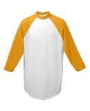 Augusta Sportswear 4421 Youth Three-Quarter Sleeve in White/ gold