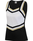 Augusta Sportswear 9141 Girl's Pike Shell in Blk/ wh/ mtl gld