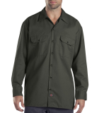 574 Dickies Long Sleeve Work Shirt  in Olive green