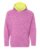 J America 8610 Youth Cosmic Fleece Hooded Pullover MAGENTA/ NEON YL