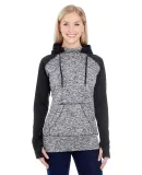 J America 8618 Women's  Colorblock Cosmic Fleece H CHRCL FLK/ BLCK