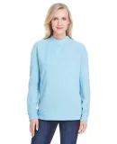 J America 8428 Women's Weekend Terry Mock Crew COLUMBIA BLUE