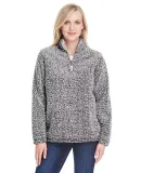 J America 8451 Women's Epic Sherpa Quarter-Zip BLACK HEATHER